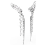 Mesmera earrings Mixed cuts, White, Rhodium plated
